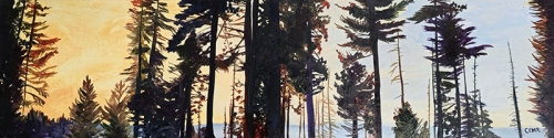 Leaving Yosemite. 12" x 48", Acrylic on Wood, © 2024 Cedar Lee