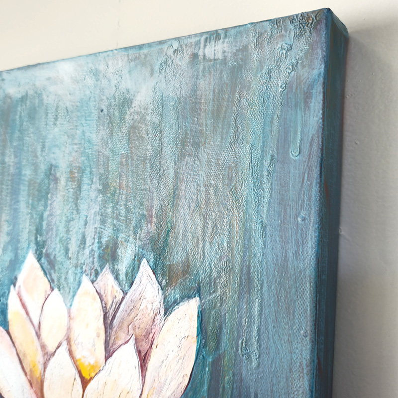 Edges of blue lotus painting