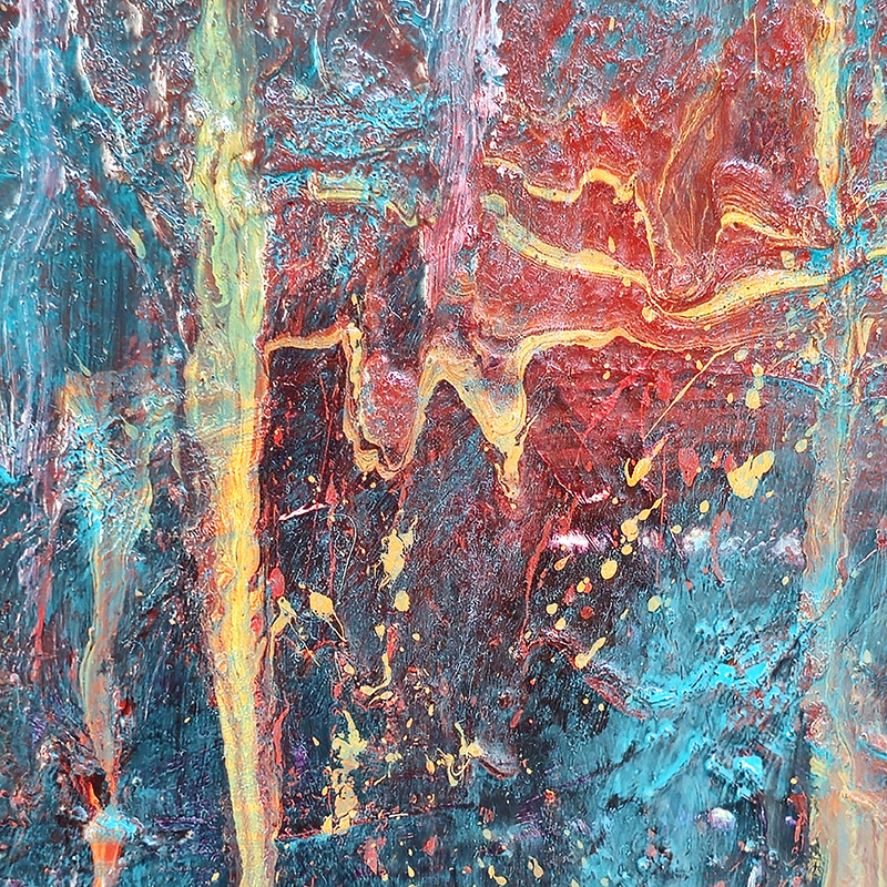 Closeup of thick oil paint texture