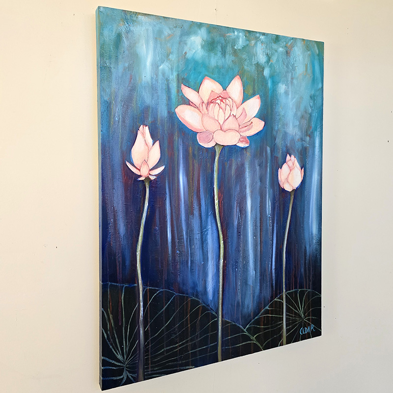 Courage Blooms lotus art
