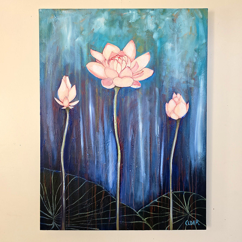 Lotus painting Courage Blooms